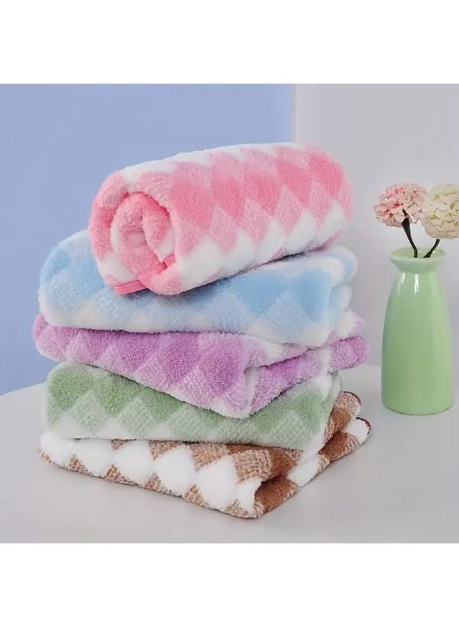 Blue Microfiber Towel High Absorbency Quick Dry Soft For Face Hair Beach Travel - Image 2
